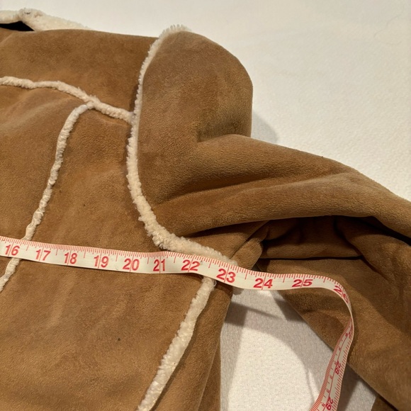 Saks 5th Avenue Faux Shearling Tan Coat - Picture 6 of 9